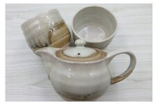 黄瀬戸 茶器 セット ポット 2号 約350ml 湯呑 約200ml 2個 [文珠会 障害者支援施設 常明園 長崎県 東彼杵町 hs42bag350002] ポット 湯呑 ペア ティーポット 湯飲み