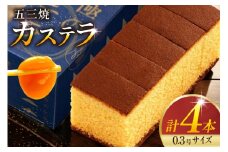 カステラ 五三焼カステラ 0.3号 155g 4本セット [長崎カステラセンター心泉堂 長崎県 東彼杵町 hs42bag180001] 和菓子 かすてら 長崎 お菓子 おやつ