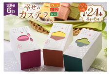 カステラ 定期便 幸せのカステラ 0.3号 155g 3種 セット プレーン2本 いちご1本 抹茶1本 計4本 6回 総計24本 詰め合わせ [長崎カステラセンター心泉堂 長崎県 東彼杵町 hs42bag180013] 和菓子 かすてら 長崎 お菓子 おやつ