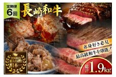 牛肉 長崎和牛 赤身 モモ焼肉 モモスライス ランプステーキ ヒレステーキ もも切り落とし 約2人前 6回 総計1.9kg [黒牛 長崎県 東彼杵町 hs42bag750019] 赤身肉 焼き肉 モモ もも ヒレ ランプ ステーキ 切り落とし