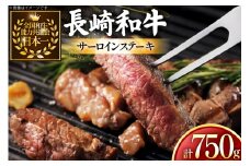 牛肉 長崎和牛 サーロイン ステーキ 250g 3枚 750g [黒牛 長崎県 東彼杵町 hs42bag750028] 霜降り 赤身肉 ステーキ サーロイン