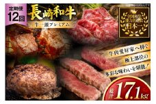 牛肉 和牛 牛一頭プレミアム定期便「長崎和牛をまるごと堪能」 12回 総計17.1kg [黒牛 長崎県 東彼杵町 hs42bag750073] しゃぶしゃぶ すき焼き スライス 肉 お肉 牛肉