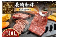 牛肉 和牛 長崎和牛 焼肉用 カルビ 約500g [黒牛 長崎県 東彼杵町 hs42bag750087] 牛肉 カルビ かるび 焼き肉 焼肉 BBQ バーベキュー