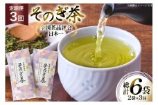 茶 お茶 緑茶 定期便 毎月 そのぎ茶 100g 2袋 3回 総計6袋 [月香園製茶 長崎県 東彼杵町 hs42bag260014] 日本茶 茶葉 ちゃ りょくちゃ 彼杵茶 全国茶品評会 農林水産大臣賞 産地賞 受賞