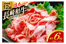 和牛 切り落とし 霜降り肉 定期便 長崎和牛 切り落し 500g 12回 総計6kg [大川ストアー 長崎県 東彼杵町 hs42bag580074] 赤身 すき焼き 肉 しゃぶしゃぶ 牛肉