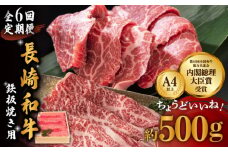 【6回定期便】長崎和牛 ウデ・モモ スライス (焼肉・鉄板焼用) 500g×6回 計3kg【川下精肉店】[OAA009] / スライス肉 焼肉用 BBQ バーベキュー やきにく 国産牛 和牛スライス 国産牛スライス 高級焼肉 モモ 黒毛和牛 冷凍 肉 長崎和牛 贈答