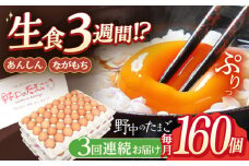 【3回定期便】産みたて新鮮卵 野中のたまご  160個×3回 計480個【野中鶏卵】[OAC010] / 卵 たまご 長持ち 濃厚 玉子 卵 濃厚 タマゴ 鶏卵 オムレツ 卵かけご飯 卵焼き 卵 おいしい 美味しい たまご 料理 新鮮 卵 自宅 贈答 定期便