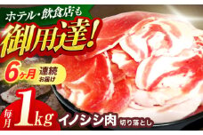 【6回定期便】ジビエ 天然イノシシ肉 切り落とし1kg（ぼたん鍋・煮込料理・野菜炒め用等）【照本食肉加工所】[OAJ020] / 猪 猪肉 いのしし肉 イノシシ イノシシ肉 ジビエ いのしし 長崎県猪 川棚町産猪 ぼたん鍋用いのしし 九州産イノシシ じびえ ジビエ ジビエ肉