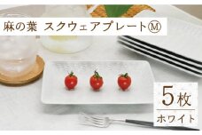 【波佐見焼】陶器 麻の葉ホワイト スクウェア プレート Mサイズ 5枚 セット【聖栄陶器】[OAR024] / プレート お皿 おしゃれ シンプル プレートセット 食器 陶器 陶磁器 はさみやき 食器セット ワンプレート 波佐見焼 パスタ皿 カレー皿 陶器セット
