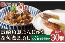 【3回定期便】角煮まんじゅう＆角煮まぶし 各5個（計10個）を3回お届け！（総計30個）【株式会社岩崎食品】[OCT010] / 角煮 かくに 饅頭 角煮饅頭 長崎角煮まんじゅう おかず 惣菜 角煮 まんじゅう