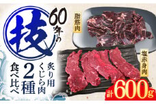 くじら肉 2種食べ比べセット(塩赤身肉300g・炙り用塩赤身肉300g) / 鯨 クジラ 鯨肉 贈答用 くじら おつまみくじら 鯨肉 くじらの希少部位 鯨希少部位 くじらおつまみ 鯨食べ比べ くじら食べ比べ 長崎県産【中島(鯨)商店】[OBR008]