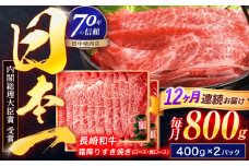 【12回定期便】長崎和牛 霜降すき焼き 800g【株式会社田中精肉店】 [OCA042]