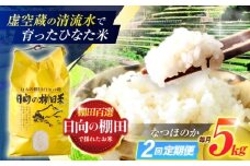 【2回定期便】虚空蔵の清流水で育った棚田米『ひなた米』 5kg 【木場中山間管理組合】 [OCM042]