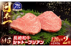 長崎和牛 シャトーブリアンステーキ 120g×2枚【株式会社田中精肉店】 [OCA081]