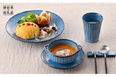 【波佐見焼】蒼鎬（あおしのぎ） パーティーセット プレート スープカップ 取り皿  食器 皿 【利左エ門】 [QB23]