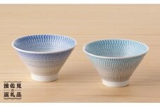【波佐見焼】 富士碗 茶碗 2点セット 青・水色  食器 皿 【一真陶苑】 [BB23]