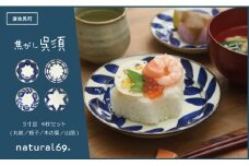 【波佐見焼】natural69 焦がし呉須 5寸皿　4枚セット(丸紋／格子／木の葉／山路) [QA73]