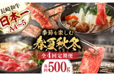 【全4回】【内閣総理大臣賞受賞！】長崎和牛 毎月お届けセット ( 希少部位アリ ) 500g×4回 [YA19]  肉 牛肉 ロース サーロイン ステーキ サーロインステーキ すき焼き しゃぶしゃぶ 焼肉 定期便