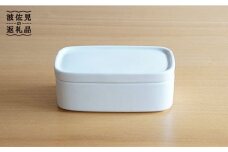 【白山陶器】【磁器のふたもの】しっとりとした白さが上品なCONTEロング 白マット 保存容器  食器 皿 【波佐見焼】 [TA52]
