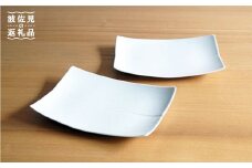 【白山陶器】【長方皿】レリーフ模様が美しい角皿2枚セット 白磁 皿 【波佐見焼】 [TA55]