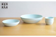 【白山陶器】【2人分の食器】シンプルで実用的なS-lineセット 深皿 プレート ボール 青白釉 食器 皿 【波佐見焼】 [TA59]