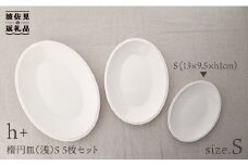 【波佐見焼】h+ 楕円皿 (浅) プレート S 5枚セット 食器 皿 【堀江陶器】 [JD18]