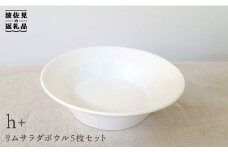 【波佐見焼】h+ リム サラダ ボウル 5枚セット 食器 皿 【堀江陶器】 [JD22]