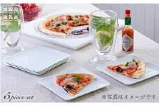 【波佐見焼】白磁手彫 銘々皿 角皿 プレート 5点セット 食器 皿 【一真陶苑】[BB33]