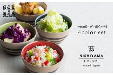 【波佐見焼】terraボーダー ボウル M 4個セット 食器 皿 【西山】【NISHIYAMAJAPAN】 [CB65]