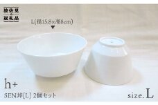 【波佐見焼】h+ SEN 丼 どんぶり L 2個セット 食器 皿 【堀江陶器】 [JD32]