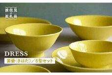 【波佐見焼】黄蘗色（きはだ）色の波佐見焼 6型セット 小皿 茶碗 小鉢 大皿  食器 皿 【DRESS】 [SD04]