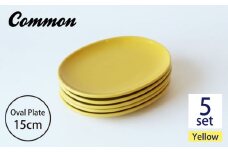 【波佐見ブランド/Common】オーバルプレート15cm イエロー 5枚セット【東京西海】 [DD105]