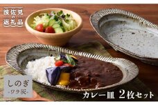【波佐見焼】おとなの カレー皿 （ワラ灰しのぎ）2枚セット 食器 皿 【大桂工房】 [GD14]