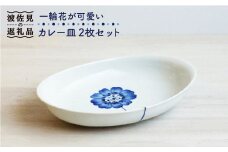 【波佐見焼】一輪花が可愛い カレー皿 2枚セット 皿 食器【和山】 [WB74]