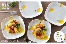 【波佐見焼】ラフランス 正角 プレート 5点セット 食器 皿 【松幸陶芸】 [HB29]