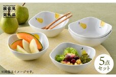 【波佐見焼】ラフランス 正角 ボウル 5点セット 食器 皿 【松幸陶芸】 [HB28]