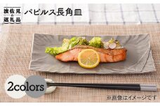 【波佐見焼】パピルス 長角皿 プレート 2枚セット 食器 皿 【一龍陶苑】 [CC50]