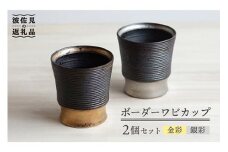 【波佐見焼】ボーダーワビカップ 2色セット（金彩・銀彩） カップ  食器 皿 【和山】 [WB92]