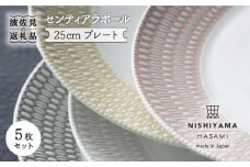 【波佐見焼】センティアラポール 25cm プレート 5枚セット 食器 皿 【西山】【NISHIYAMAJAPAN】 [CB90]