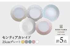 【波佐見焼】センティアカレイド 25cm プレート 5枚セット 食器 皿 【西山】【NISHIYAMAJAPAN】 [CB91]