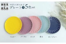 【波佐見焼】マリーゴールド プレート S 5色セット 「楽-gaku-」 食器 皿 【翔芳窯】 [FE18]
