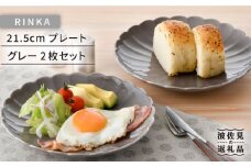 【波佐見焼】RINKA 21.5cm プレート 2枚セット グレー 食器 皿 【長十郎窯】 [AE32]