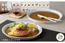 【波佐見焼】キャラメルスプレッド 24cm 丸皿 プレート 2枚セット 食器 皿 【一真窯】 [BB56]