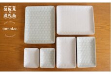 【波佐見焼】麻の葉シリーズ スクエア プレート （白磁・青磁） 6枚セット 角皿 小皿  食器 皿 【陶芸ゆたか】 [VA90]