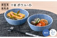【波佐見焼】十草 ボウル 小 2点セット（青） 食器 皿 【大新窯】 [DC90]