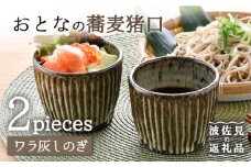 【波佐見焼】おとなの 蕎麦猪口 そばちょこ （ワラ灰しのぎ） 2個セット  食器 皿 【大桂工房】 [GD28]