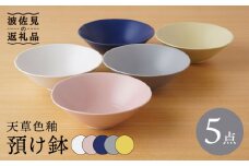 【波佐見焼】天草色釉 預け鉢 小鉢 ボウル 5色セット 食器 皿 【陶もと】 [PE32]