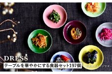 【波佐見焼】テーブルを華やかにする 食器セット 小皿・茶碗・小鉢・大皿・どんぶり・マグカップ 含む 計197個 食器 皿 【DRESS】 [SD47]