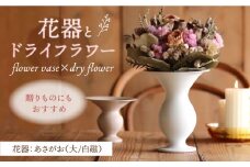【波佐見焼】オリジナル 花器「あさがお 大（白磁）」と季節の ドライフラワー のセット【Atelier Bisque × 花西海 】 [JF03] 