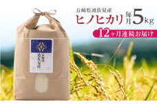 【令和6年度米】【全12回定期便】ヒノヒカリ 白米 5kg×12回 計60kg 波佐見町産【冨永米穀店】 [ZF06]